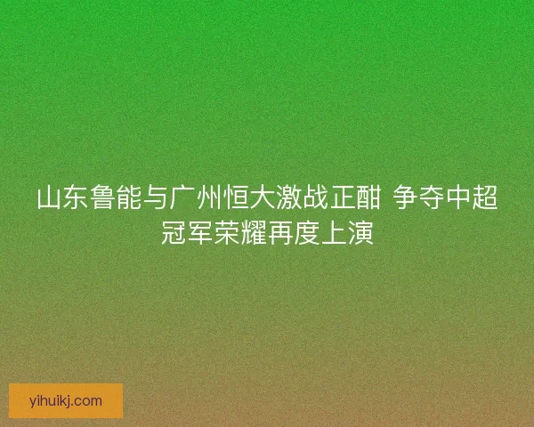 山东鲁能与广州恒大激战正酣 争夺中超冠军荣耀再度上演